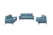 Blue leather electric recliner sofa by ESF additional picture 5