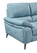 Blue leather electric recliner sofa by ESF additional picture 6