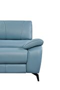 Blue leather electric recliner sofa by ESF additional picture 8
