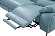 Blue leather electric recliner sofa by ESF additional picture 9