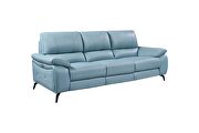 Blue leather electric recliner sofa by ESF additional picture 10
