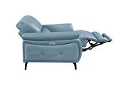Blue leather electric recliner chair by ESF additional picture 2