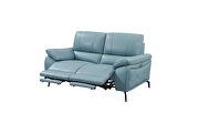 Blue leather electric recliner loveseat by ESF additional picture 2