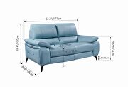 Blue leather electric recliner loveseat by ESF additional picture 3