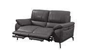 Gray leather electric recliner loveseat by ESF additional picture 2