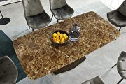 Golden marble top contemporary style dining table additional photo 2 of 6