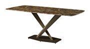Golden marble top contemporary style dining table additional photo 4 of 6