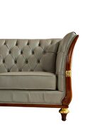 Gray leather / brown / gold accents living room sofa by ESF additional picture 11