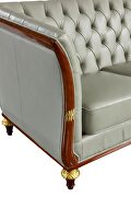Gray leather / brown / gold accents living room sofa by ESF additional picture 14