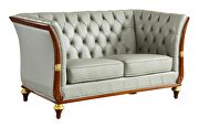 Gray leather / brown / gold accents living room sofa by ESF additional picture 6