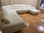 White large living room sectional sofa in right-facing shape by ESF additional picture 4