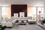 Oversized right-facing contemporary leather gray/silver sectional by ESF additional picture 5