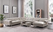 Oversized right-facing contemporary leather gray/silver sectional by ESF additional picture 6