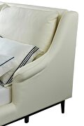 Contemporary off white leather bed additional photo 3 of 14