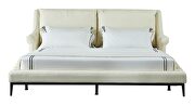 Contemporary off white leather bed by ESF additional picture 7