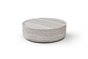 Round marble low-profile black coffee table additional photo 2 of 2