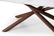 Marble-like top dining table w/ extensions and crossed legs base by ESF additional picture 4