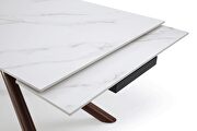 Marble-like top dining table w/ extensions and crossed legs base by ESF additional picture 7