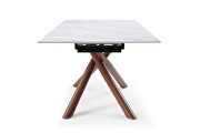 Marble-like top dining table w/ extensions and crossed legs base by ESF additional picture 8
