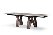Ultra-contemporary dining table w/ extensions and marble top by ESF additional picture 3