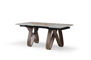 Ultra-contemporary dining table w/ extensions and marble top additional photo 4 of 9