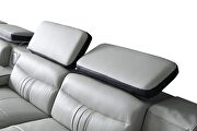 Elegant contemporary gray half leather left-facing sectional sofa by ESF additional picture 11