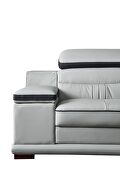 Elegant contemporary gray half leather left-facing sectional sofa by ESF additional picture 12
