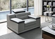 Elegant contemporary gray half leather left-facing sectional sofa by ESF additional picture 13