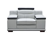 Elegant contemporary gray half leather left-facing sectional sofa by ESF additional picture 17