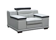 Right-facing elegant contemporary gray half leather sectional sofa by ESF additional picture 18
