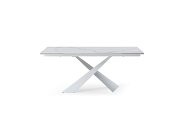 Contemporary white extension dining table with crossed x base by ESF additional picture 3