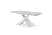 Contemporary white extension dining table with crossed x base by ESF additional picture 4