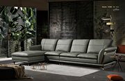Green / gray leather stylish modern sectional sofa additional photo 2 of 10