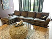 Green / gray leather stylish modern sectional sofa by ESF additional picture 11
