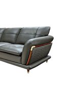 Green / gray leather stylish modern sectional sofa additional photo 5 of 10