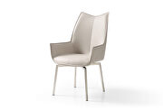 Light gray taupe eco leather swivel dining chair by ESF additional picture 2