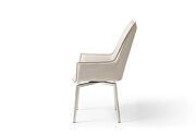 Light gray taupe eco leather swivel dining chair by ESF additional picture 3