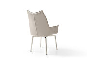 Light gray taupe eco leather swivel dining chair by ESF additional picture 4