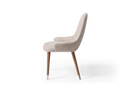 Light tan fabric dining chair w/ walnut legs by ESF additional picture 4