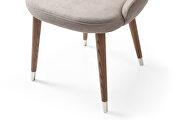 Light tan fabric dining chair w/ walnut legs by ESF additional picture 5