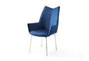 Elegant blue fabric swivel dining chair by ESF additional picture 2
