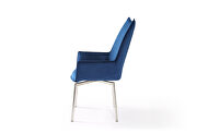 Elegant blue fabric swivel dining chair by ESF additional picture 3