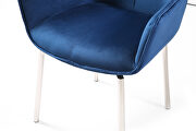Elegant blue fabric swivel dining chair by ESF additional picture 5