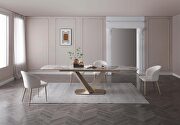 Contemporary extension dining table in golden finish by ESF additional picture 2