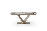 Contemporary extension dining table in golden finish by ESF additional picture 12
