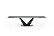 Gray ceramic top extension dining table in modern style by ESF additional picture 2