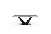 Gray ceramic top extension dining table in modern style by ESF additional picture 3