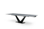 Gray ceramic top extension dining table in modern style by ESF additional picture 4