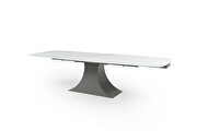 Two-extenions white ceramic top dining table by ESF additional picture 4