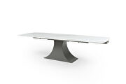 White ceramic top dining table w/ extensions additional photo 3 of 5